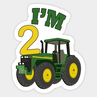 Birthday 2 Year Old Gift Cute Farm Theme Tractor Two Yr Old Cards & Gifts Sticker